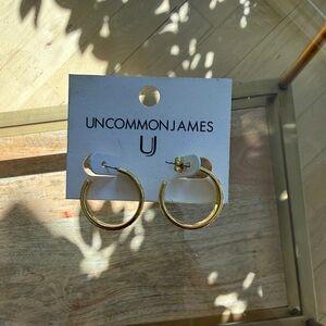 Uncommon James Shiny Gold Hoop Earrings